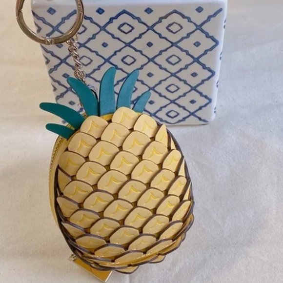 Kate Spade Pineapple Novelty Coin Purse Keychain Bag Charm
